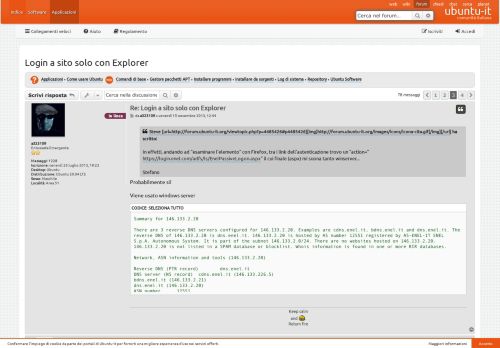 
                            4. Forum Ubuntu-it • Login a sito solo con Explorer