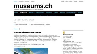 
                            13. Forum Würth Arlesheim - Museums.ch