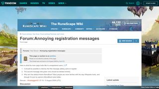 
                            7. Forum:Annoying registration messages | RuneScape Wiki | FANDOM ...
