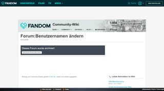 
                            10. Forum:Benutzernamen ändern? | Community Deutschland | FANDOM ...