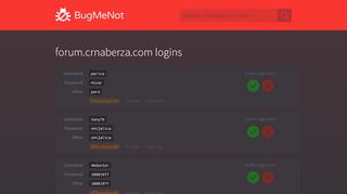 
                            5. forum.crnaberza.com passwords - BugMeNot