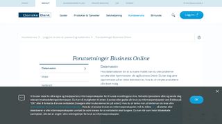 
                            8. Forutsetninger Business Online - Danske Bank