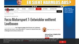 
                            7. Forza Motorsport 7: Entwickler entfernt Lootboxen - COMPUTER BILD ...