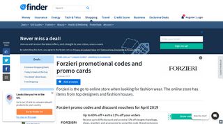 
                            10. Forzieri Promotional Codes and Promo Cards | finder.com.au