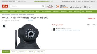 
                            12. Foscam FI8918W Wireless IP Camera (Black) FI8918W-B B&H Photo