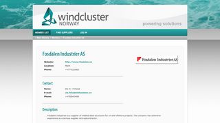 
                            5. Fosdalen Industrier AS - Log in - Windcluster