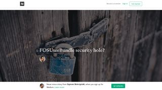 
                            8. FOSUserBundle security hole? – Szymon Skórczyński – Medium