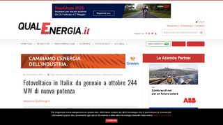 
                            13. Fotovoltaico in Italia: da gennaio a ottobre 244 MW di nuova ...