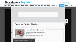 
                            12. Found my Playboy Club key - The Des Moines Register