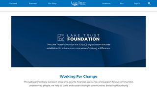 
                            7. Foundation - Lake Trust Credit Union