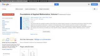 
                            12. Foundations of Applied Mathematics, Volume I: Mathematical Analysis