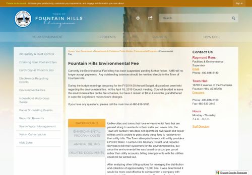 
                            13. Fountain Hills Environmental Fee | Fountain Hills, AZ - Official Website