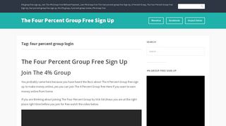 
                            10. four percent group login - The Four Percent Group Free Sign Up