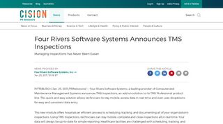 
                            10. Four Rivers Software Systems Announces TMS Inspections