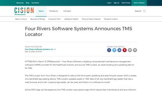 
                            11. Four Rivers Software Systems Announces TMS Locator