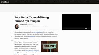 
                            9. Four Rules To Avoid Being Burned by Groupon - Forbes