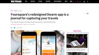 
                            6. Foursquare's redesigned Swarm app is a journal for capturing your ...