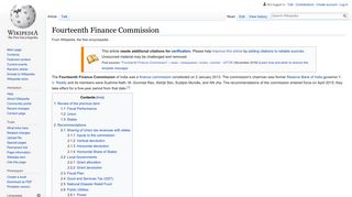 
                            11. Fourteenth Finance Commission - Wikipedia