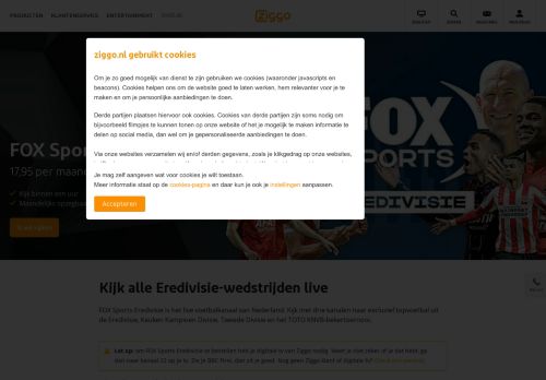 
                            5. FOX Sports Eredivisie | Kijk live Eredivisie wedstrijden | Ziggo