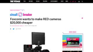 
                            4. Foxconn wants to make RED cameras $20,000 cheaper - The Verge
