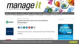 
                            11. foxdox ab sofort mit zwei wesentlichen Neuerungen - manage it | IT ...