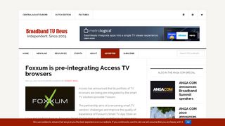 
                            5. Foxxum is pre-integrating Access TV browsers - Broadband TV News