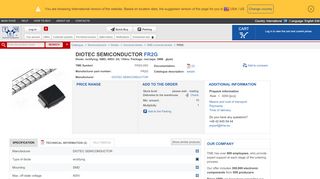 
                            7. FR2G DIOTEC SEMICONDUCTOR - Diode: rectifying | TME ...