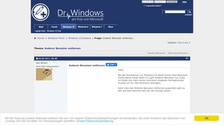 
                            1. Frage: Anderer Benutzer entfernen - Dr. Windows