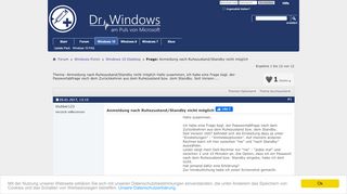 
                            6. Frage: Anmeldung nach Ruhezustand/Standby nicht möglich - Dr. Windows