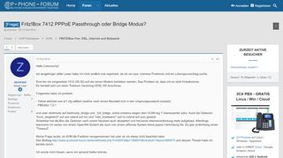 
                            11. [Frage] - Fritz!Box 7412 PPPoE Passthrough oder Bridge Modus? | IP ...