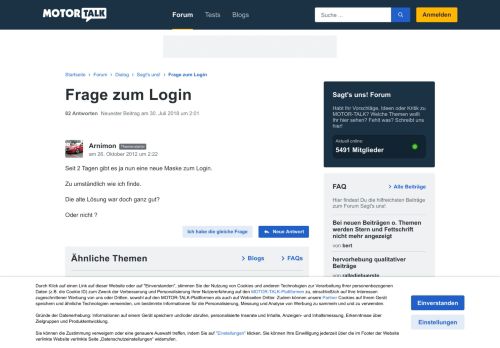 
                            4. Frage zum Login : Sagt's uns! - Motor-Talk