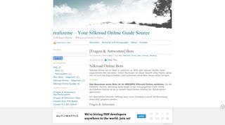 
                            9. [Fragen & Antworten] Bots | realizeme - Your Silkroad Online Guide ...