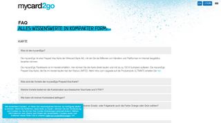 
                            1. Fragen & Antworten - mycard2go – Die Prepaid Visa Kreditkarte