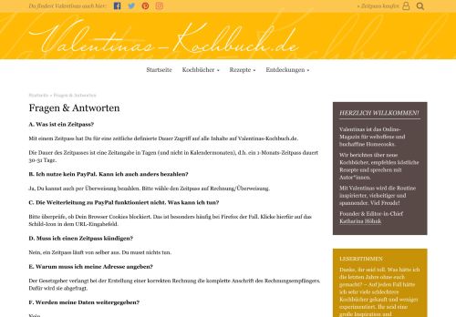 
                            9. Fragen & Antworten • Valentinas-Kochbuch.de
