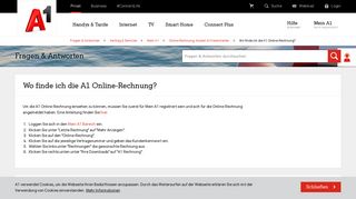 
                            4. Fragen & Antworten - Wo finde ich die A1 Online-Rechnung? | A1.net