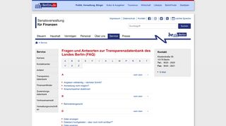 
                            2. Fragen und Antworten zur Transparenzdatenbank des Landes Berlin ...
