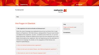 
                            4. Fragen und Anworten - SWH Online-Service - Stadtwerke Hanau