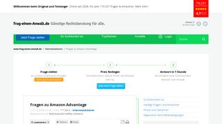 
                            7. Fragen zu Amazon Advantage (Internetauktionen) - frag-einen-anwalt.de