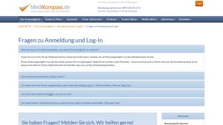 
                            2. Fragen zu Anmeldung und Log-In - Medikompass