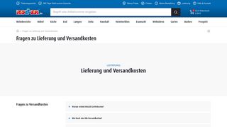 
                            4. Fragen zu Lieferung und Versandkosten | ROLLER Möbelhaus