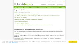 
                            6. Fragen zum Kundenkonto - technikboerse.com