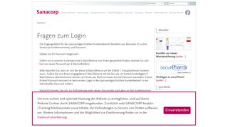 
                            2. Fragen zum Login - Sanacorp