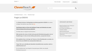 
                            12. Fragen zur DSGVO – CleverReach® Support