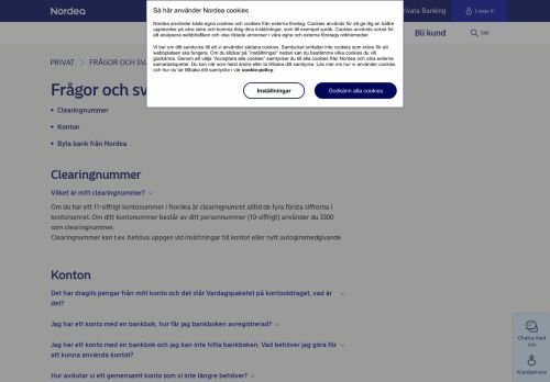 
                            4. Frågor och svar konton och clearingnummer | Nordea.se