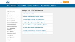 
                            4. Frågor och svar om Mina sidor - AFA Försäkring