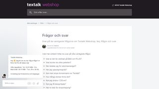 
                            13. Frågor och svar | Textalk Webshop Help Center