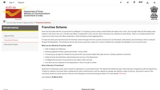 
                            5. Franchise Scheme - India Post