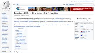 
                            5. Franciscan College of the Immaculate Conception - Wikipedia