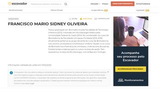 
                            10. FRANCISCO MARIO SIDNEY OLIVEIRA | Escavador