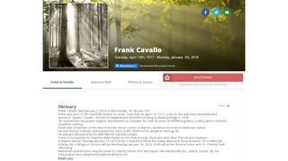 
                            6. Frank Cavallo Login - Gillette, New Jersey | Valley Memorial Funeral ...
